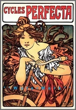 Cycles Perfecta 1902 Vintage Poster Print Retro Style Mucha Bicycle Art