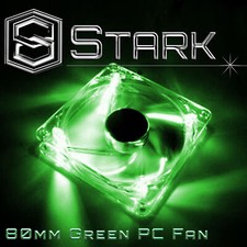 Green 80mm 4-LED Quad Light Neon PC Computer Case Clear Cooling Fan Mod x1