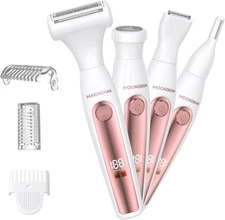 Bikini Trimmer for Women, 4-in-1 Waterproof Lady's Electric Razor Shaver and... 