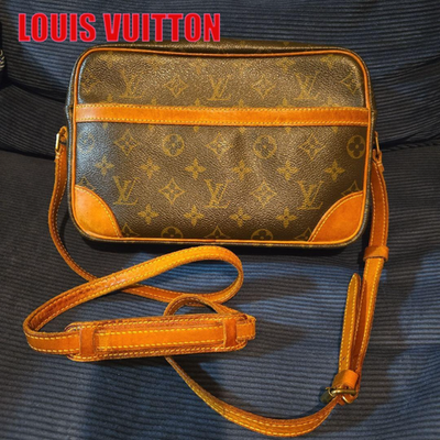 Louis Vuitton Monogram Shoulder Bag Leather Brown vintage USED