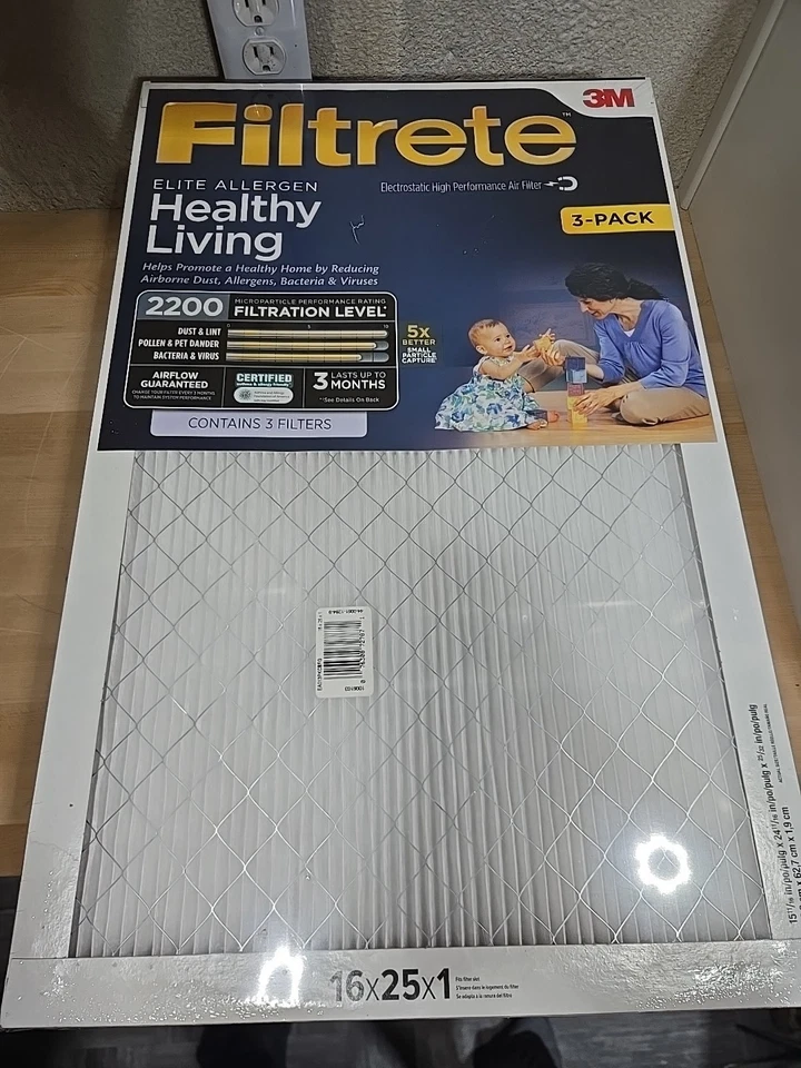 9x 3M FILTRETE MPR 2200 16x25x1 ELITE ALLERGEN REDUCTION HVAC FILTER (9 Total) - Image 2 of 3