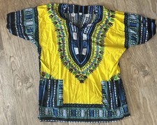 Men  s African Dashiki Blue and Yellow size L