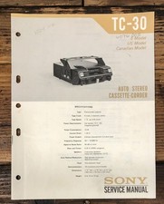 Sony TC-30 Cassette Service Manual Original 