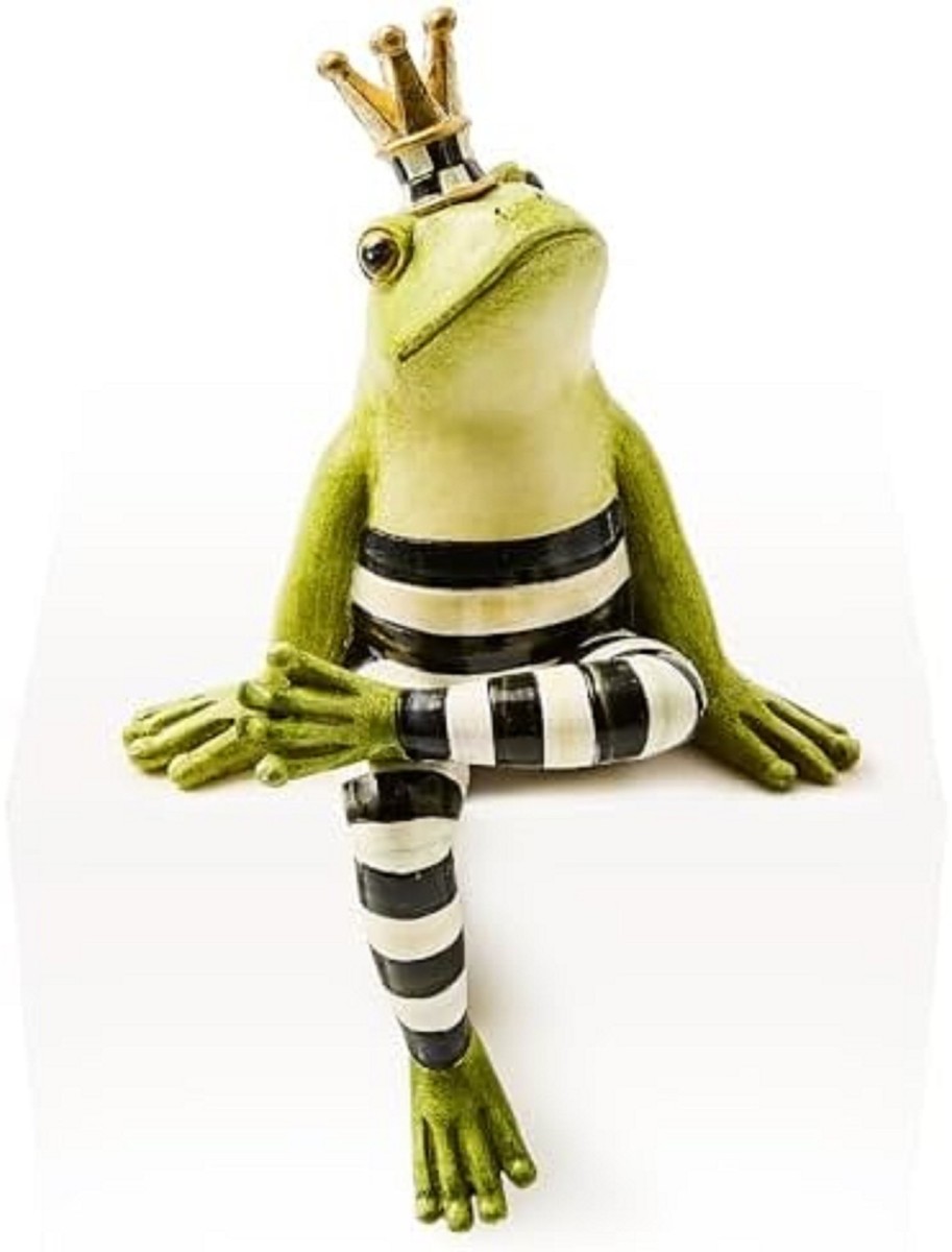 MACKENZIE-CHILDS Resin Ledge Sitter Cute Frog Figurine for Home