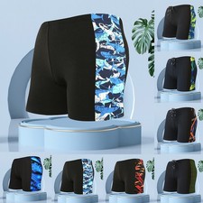 Men Printed Beach Swim Trunks with Inner Drawstring for Vacation and Travel