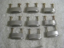 Lot of 9 Cabinet Drawer Pulls Brushed Nickel 1with screws