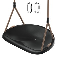 ROPECUBE Black Heavy-Duty Ergonomic Rope Tree Swing - Adults  Kids Adjustable
