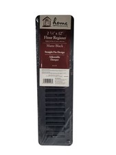Home Impressions 2-1/4 In. x 12 In. Matte Black Steel Floor Register Home New