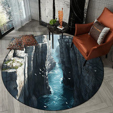 1pc Soft Shaggy Faux Wool Non-Slip Resistant Round Mat - Machine Washable, Durab