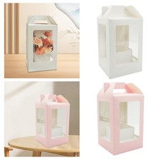 Flower Gift Paper Packaging Boxes Flower Wrapping Boxes with Handle Party Favor