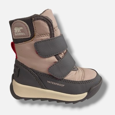 Sorel Toddler Girls Gray/Pink Whitney II Short Waterproof Insulated Boots Size 4