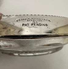 Lot of 7 Vintage Frank M Whiting & Co STERLING SILVER and glass coasters 4" dia.