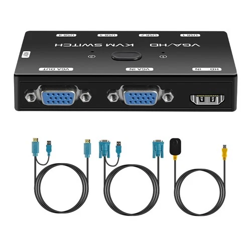 KVM- VGA+-Kompatibler 1080P-KVM- mit USB 2.0-Anschluss für 2 Hosts, die Sic9946