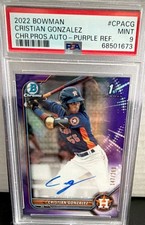 Topps 2022 Chrome Cristian Gonzalez Purple Refractor Auto PSA 9 /250