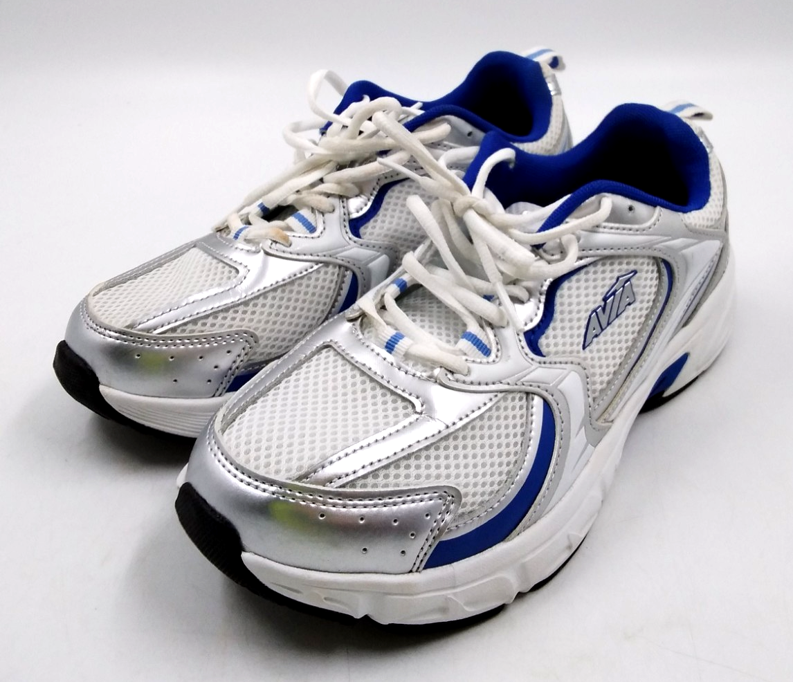 White and Blue Athletic Sneakers Amazon.com | Women main image 3