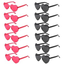 Heart Sunglasses 12/24 Pairs Funny Heart Shaped Glasses for Women 12 Pairs