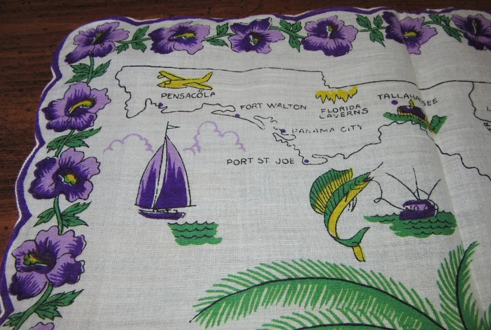 De colección Hankie Florida State Souvenir festoneado ¡Lindos gráficos! Foto 2 de 4