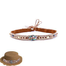 Western Cowboy Hat Bands Rhinestone Ethnic Hats Belts Rural Cowgirl Hatbands for