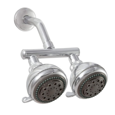 #ad Neptune Dual Shower Heads Chrome 6 Settings Dual Headed Solid Brass Mani... $77.53