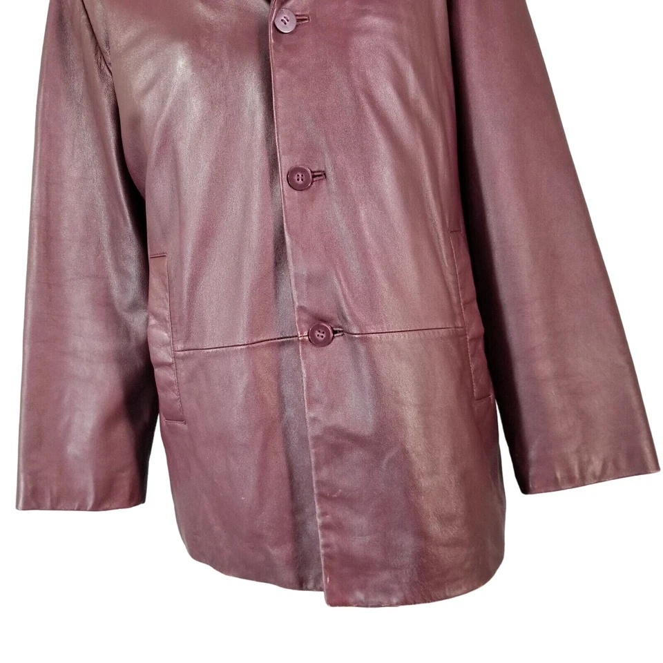Danier leather jacket coat men's large Oxblood Brown - Image 3 of 4