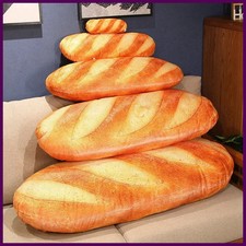 3D Simulation Bread Plush Pillow,Soft Butter Toast Bread Food Pillow Lumbar Back