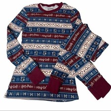 Harry Potter Themed Youth 2pc Cotton Pajama Set XS Hogworts Magic Wizard Wand