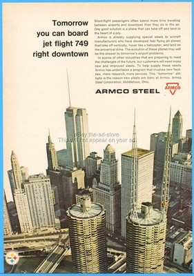 1966 Armco Steel Middletown Ohio Vertical Take Off Aircraft VTOL Vintage Ad