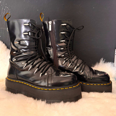 Dr. Martens Jadon Hi LTT Max Lackleder Plateau-Stiefel schwarz EU 42