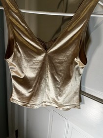 Aubade Camisole Champagne  XL Lace Trim, Nylon French Elegant READ. Measurements