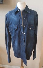 Wrangler Retro Premium Pearl Snap Denim Long Sleeve Shirt MVR282D Men's Size S