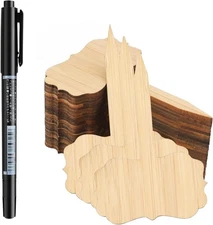 75 Pack Bamboo Rectangle Plant Labels with Marker Pen for Garden Tags