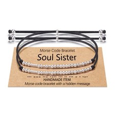 Soul Sister Morse Code Bracelets for Best Friend Bestie Friendship Matching Brac