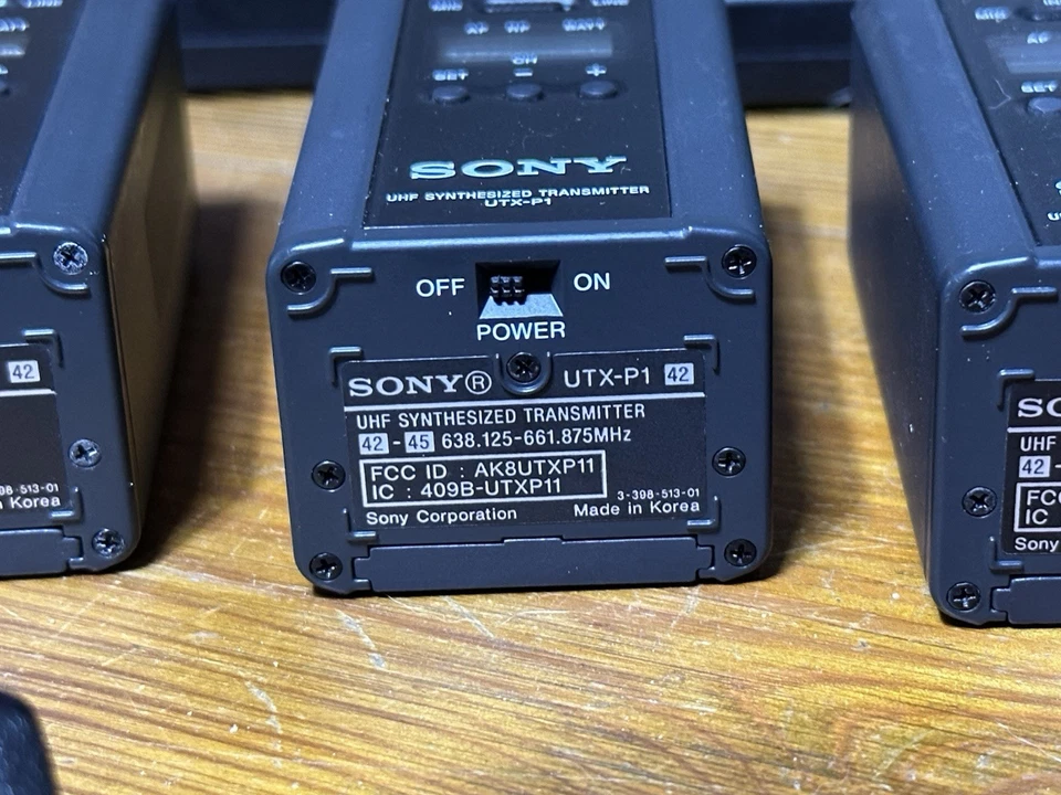 (4) Sony UTX-P1 UHF (42) Plug In Transmitters (638.125 - 661.875 MHz) XLR Mics - Image 3 of 4
