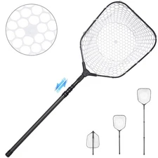 Foldable Long Fishing Landing Net, Carbon Fiber Fishing Net with Telescoping ...