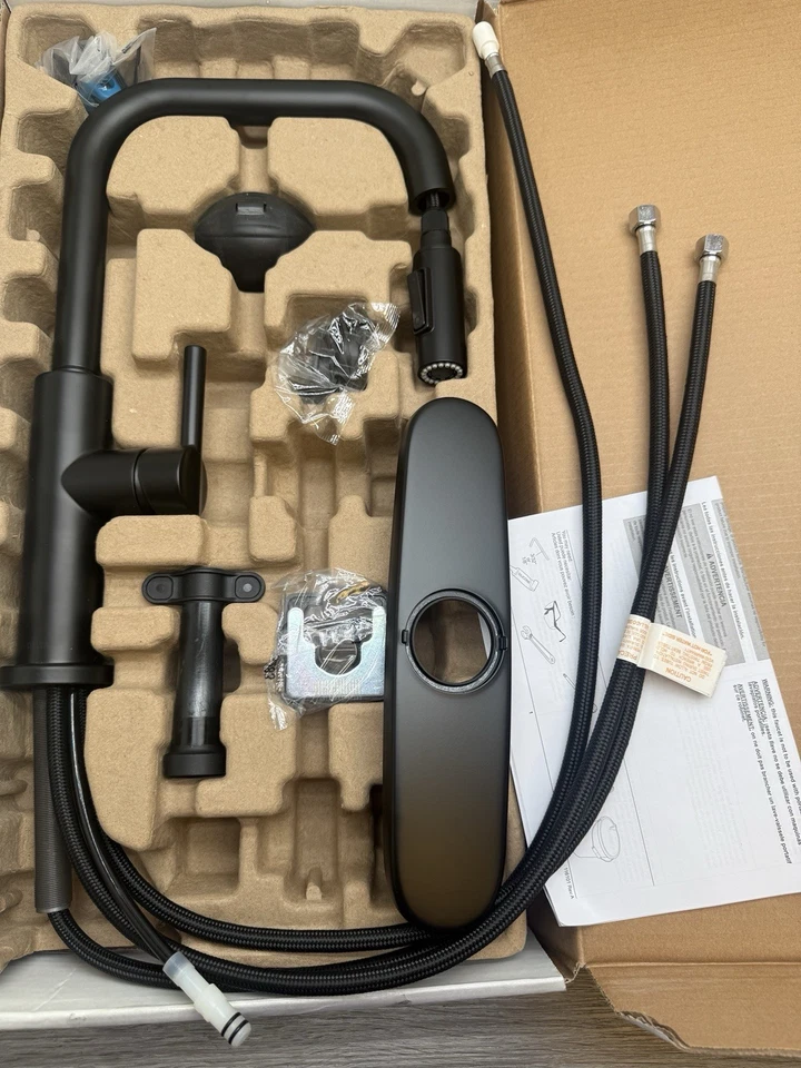 Delta 19868LF-BL Nicoli 1.8 GPM 1 Hole Pull Down Kitchen Faucet Black *Scratches - Image 2 of 4