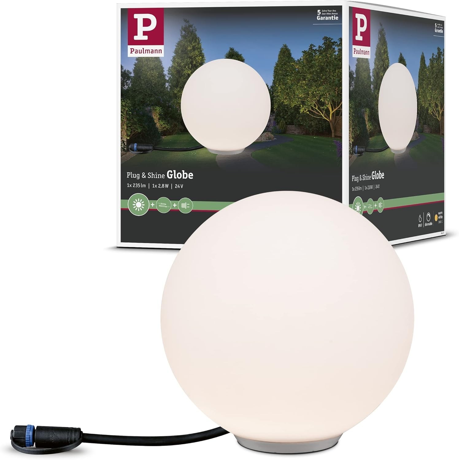 Lampada LED Esterno Paulmann 941.77 24W IP67 Plug & Shine Bianco