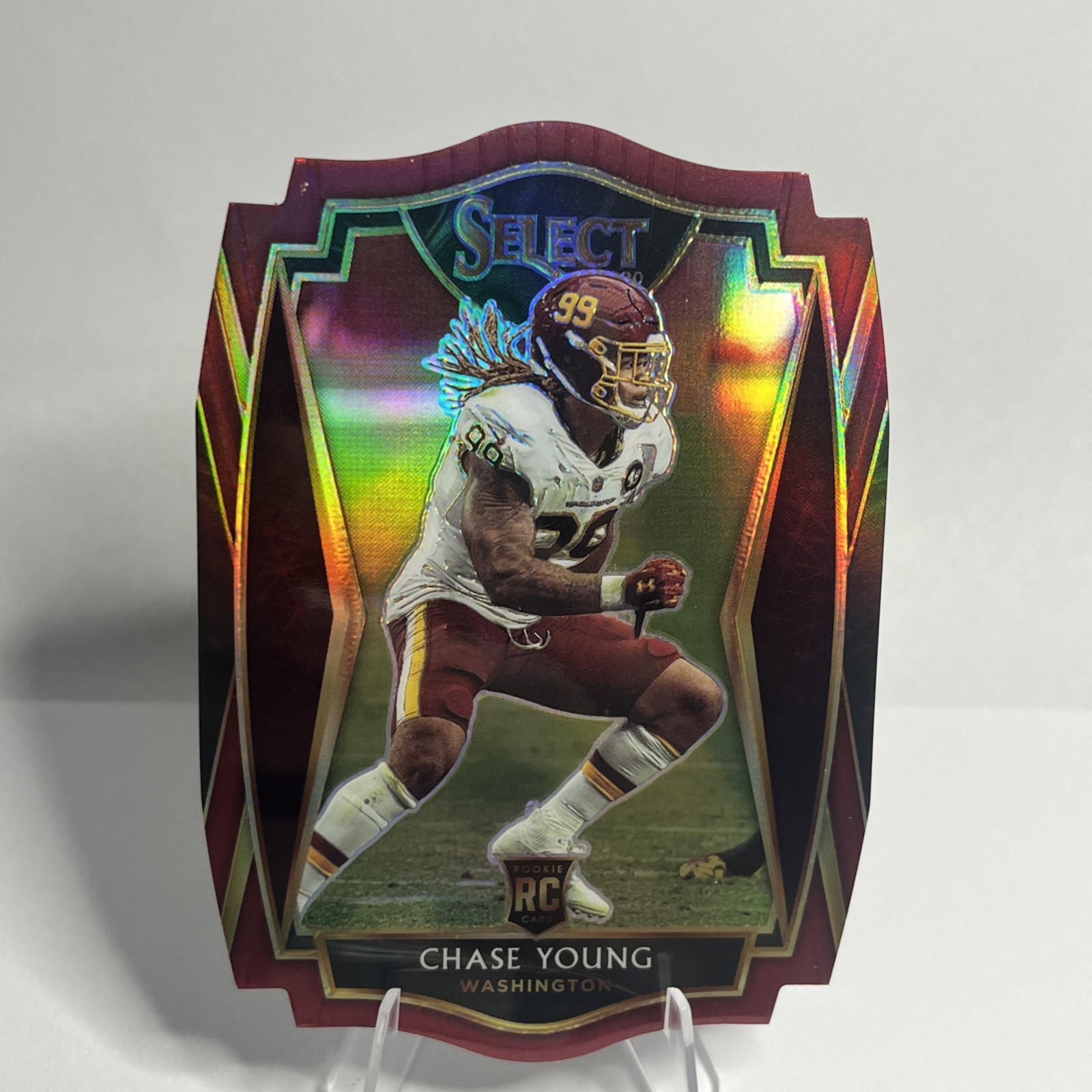 Chase Young 2020 Select #164 Rookie Premier Maroon Prizm Die Cut Rookie Card RC