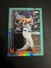 2025 Topps Chrome Update Cedric Mullins Aqua Refractor # /199 Mets