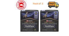 Pack of 2 Purina FortiFlora Pro Plan Veterinary Probiotic DOG Supplement - 30