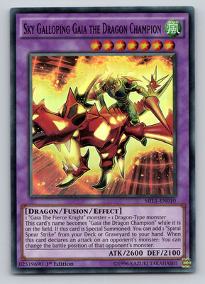 Sky Galloping Gaia The Dragon Champion MIL1-EN010 Super Rare 1st EditionYugioh