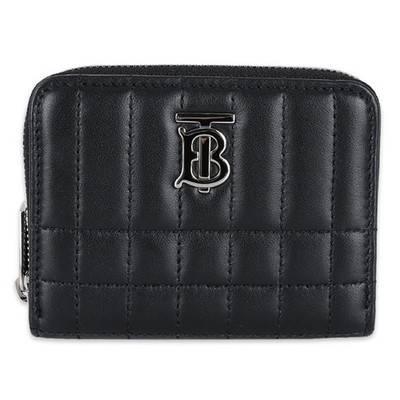 Burberry TB Logo Quilted Leather Zip Around Wallet (Black) 8064825 73308418 [U]