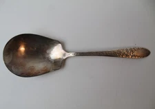 Rose & Leaf Pattern by National Silver Co. Silverplate Casserole Berry Spoon