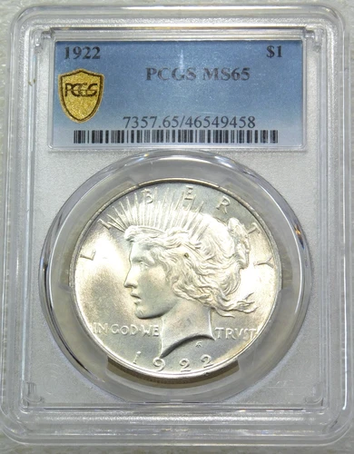 1922 Peace Silver Dollar PCGS MS65 Frosty White New Holder PPQ #H251E