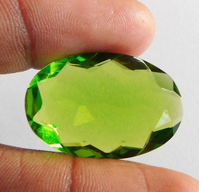 18X25 MM Lab Created Peridot Oval Cut Loose Gemstone 23 Cts 1 Pcs C-4173