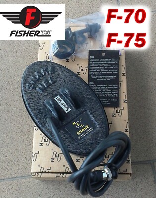 NEL Snake 6,5''x3,5'' Search Coil for metal detector Fisher F-70, F-75 +Cover+bolt