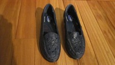 Dr Scholls Double Air Pillo Insoles LEATHER NAVY Loafers Slip On SZ 7W  SH5