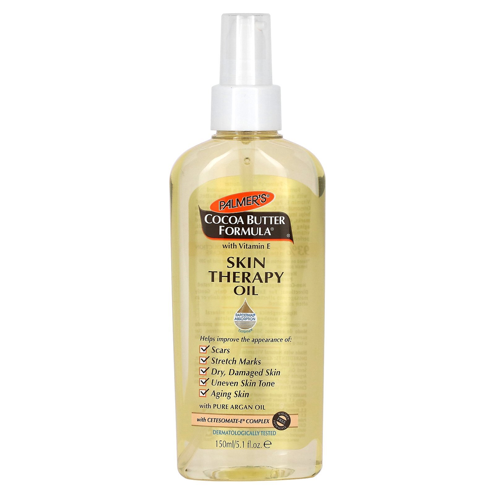 Palmer s Cocoa Butter Formula Skin Therapy Oil 5 1 жидкая унция 150 мл Гипоаллергенный 3090₽