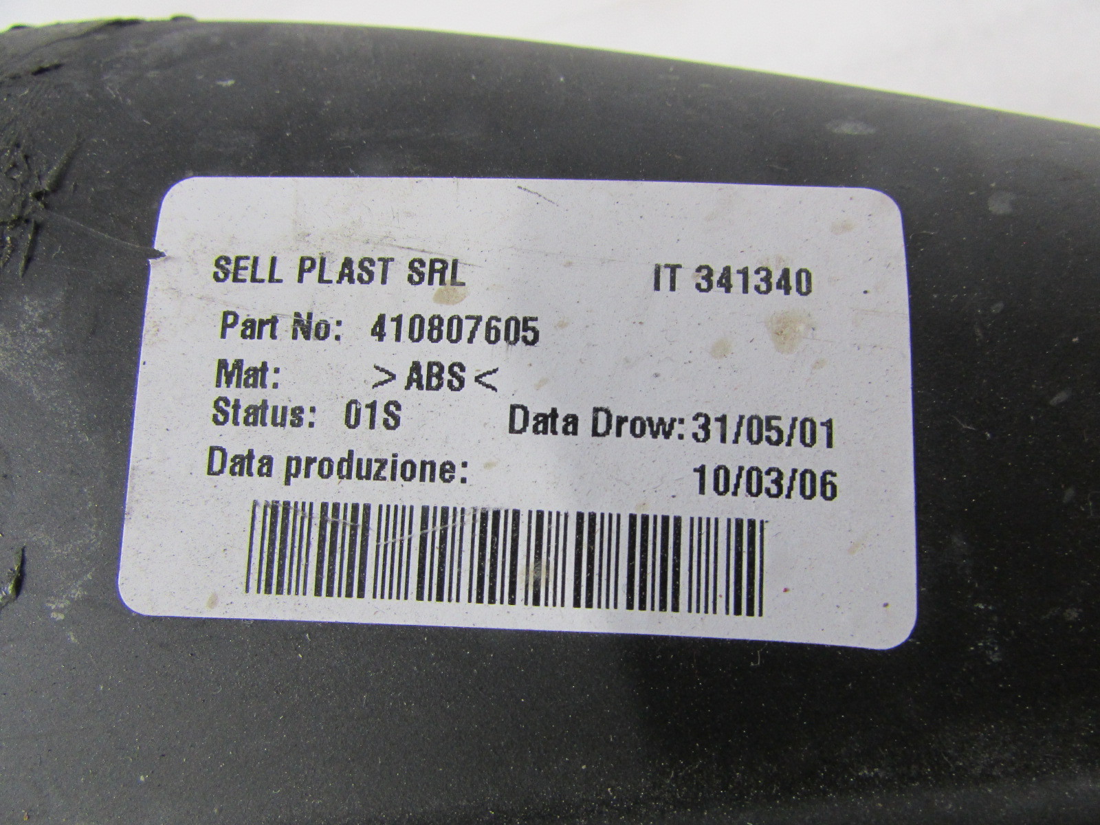Lamborghini Murcielago, LH, Left Front Bumper Air Duct, Used, P/N 410807605