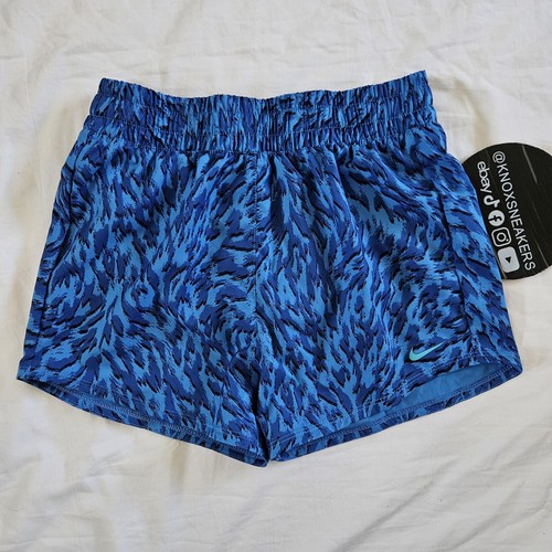 Nike One Standard Fit Animal Print Shorts Dri-Fit Blue FQ4527-435 Size Medium