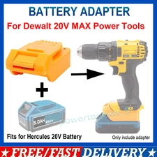 1X Adapter For Hercules 20V Li-ion Battery to For Dewalt 20V Cordless Tools